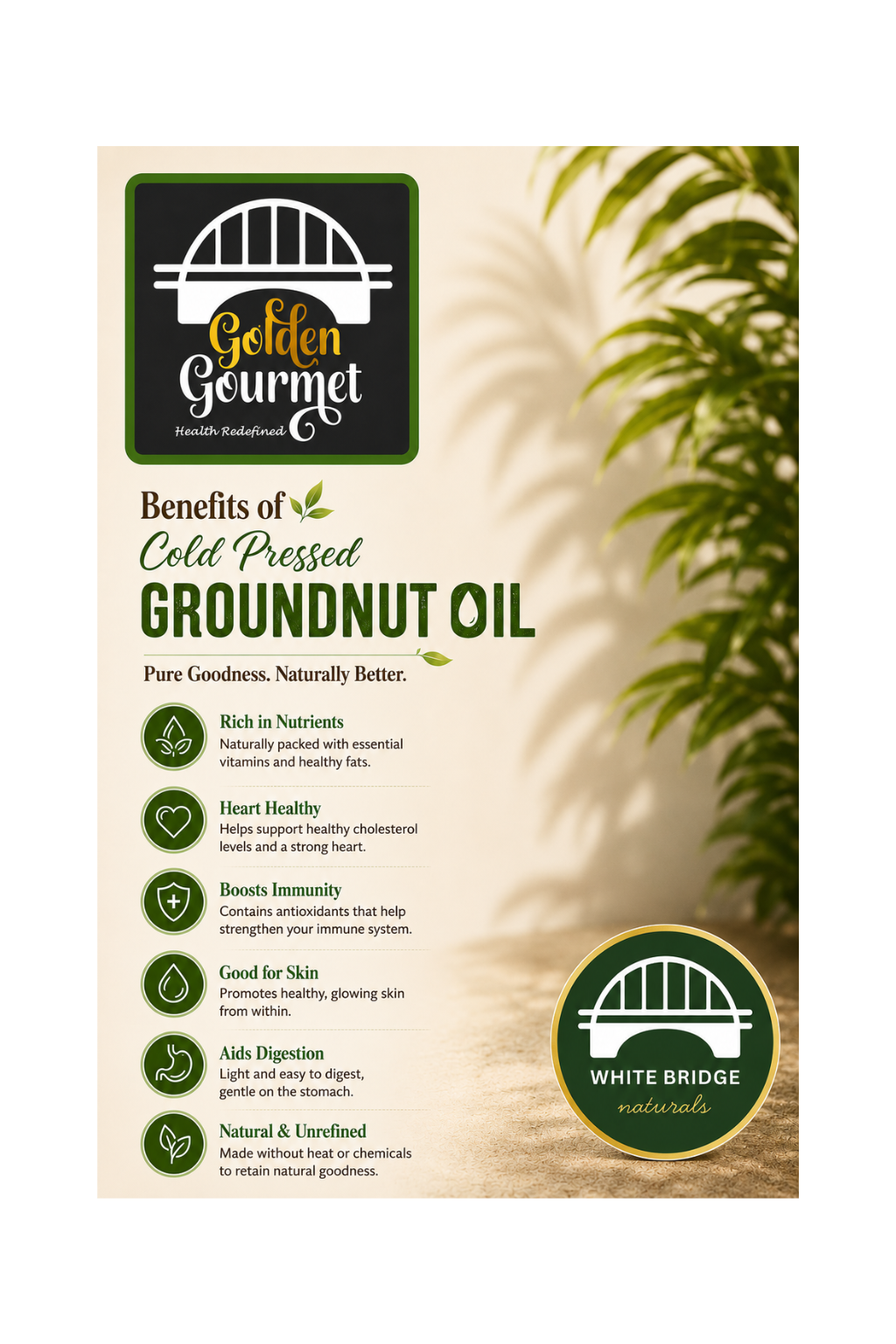 Wood-Pressed Groundnut Oil