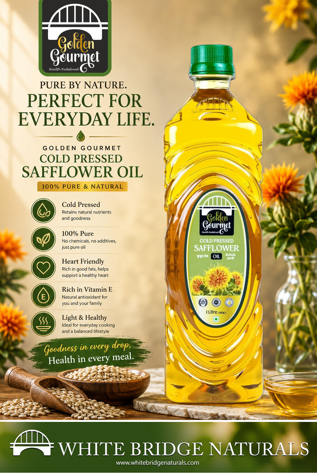 Wood-Pressed Safflower Oil